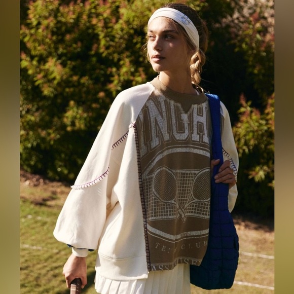 NWT FP Movement Double Header Graphic Crew XS Fern Combo with Pockets! - Picture 3 of 14